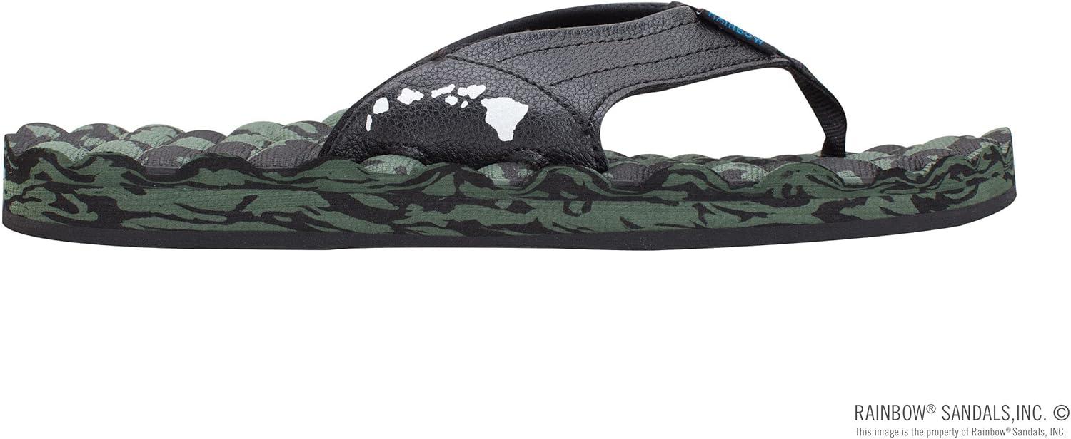 Rainbow Sandals Men’s Rubber Single Layer Holoholo(Black/Green)