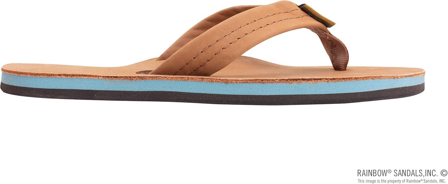 Rainbow Sandals Men’s Single Layer Premier Leather(Tan/Blue)