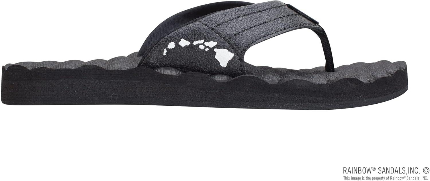 Rainbow Sandals Men’s Rubber Single Layer Holoholo(Black)