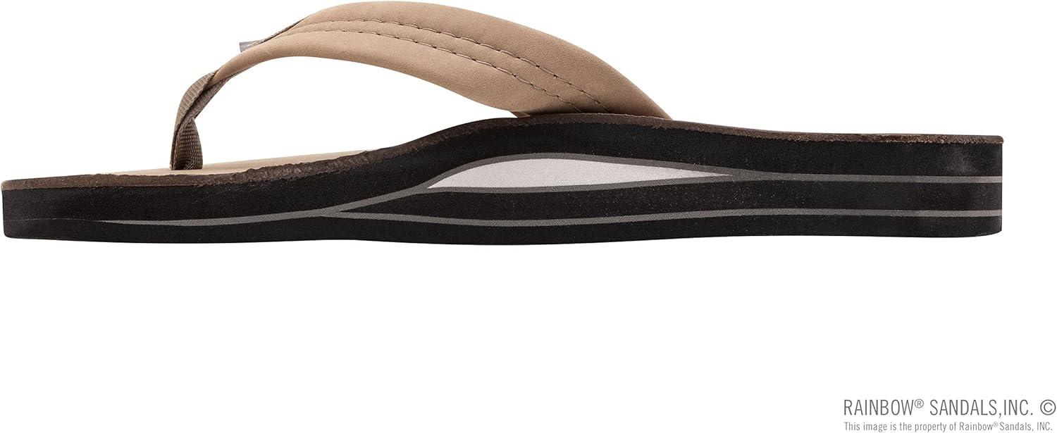 Rainbow Sandals Men’s Double Layer Leather w/Arch Support(Stone Grey)
