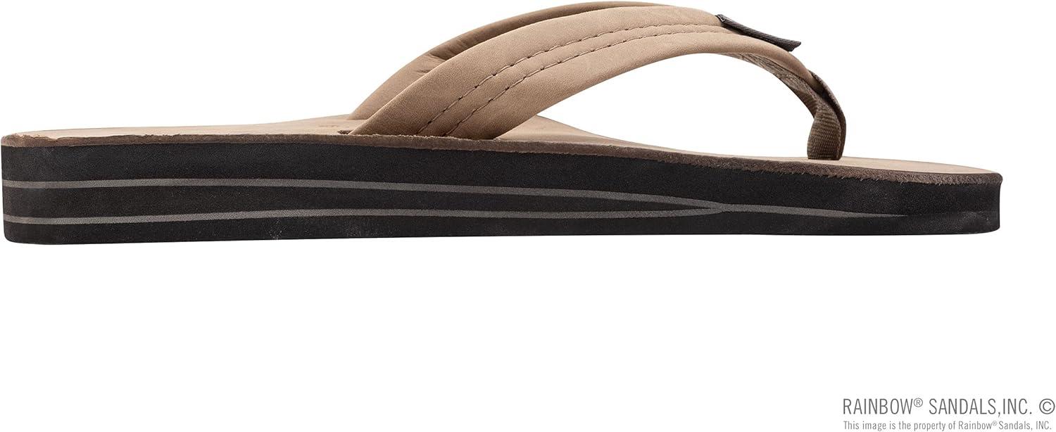 Rainbow Sandals Men’s Double Layer Leather w/Arch Support(Stone Grey)