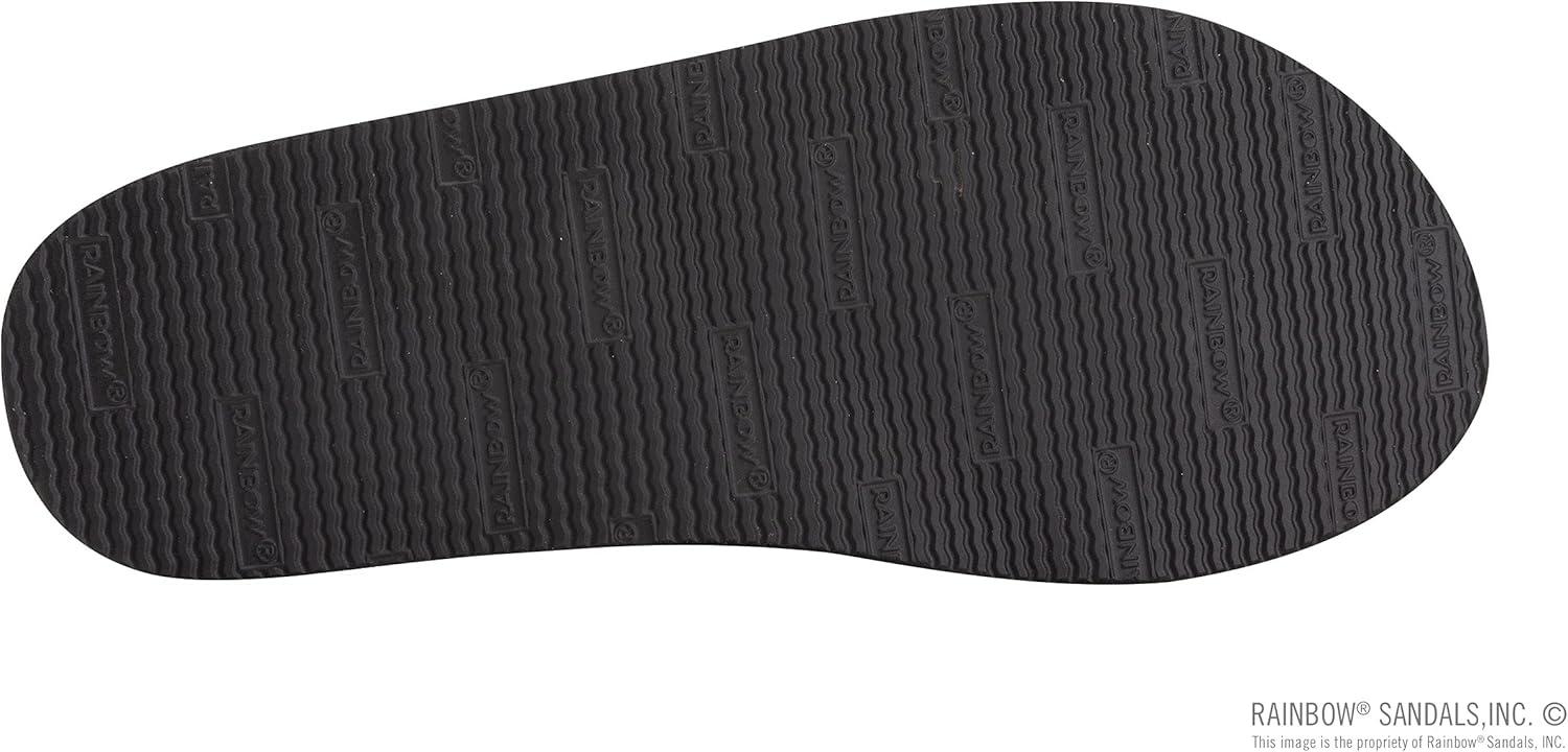 Rainbow Sandals Mens The Bentley Luxury Leather – Double Layer Arch Hand Woven Strap(Black/Grey)
