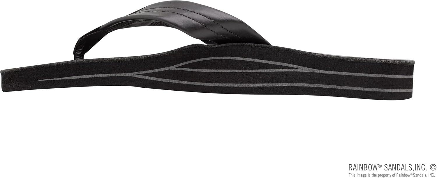 Rainbow Sandals Men’s Double Layer Leather w/Arch Support(Classic Black)