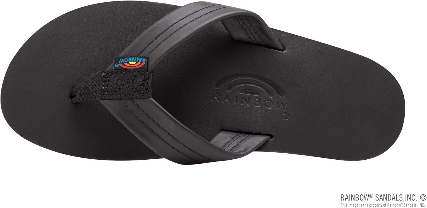 Rainbow Sandals Men’s Double Layer Leather w/Arch Support(Classic Black)