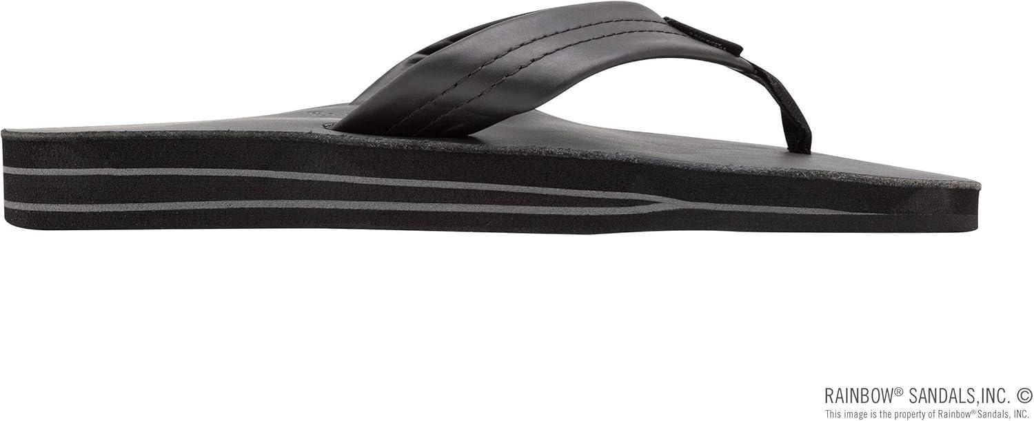 Rainbow Sandals Men’s Double Layer Leather w/Arch Support(Classic Black)
