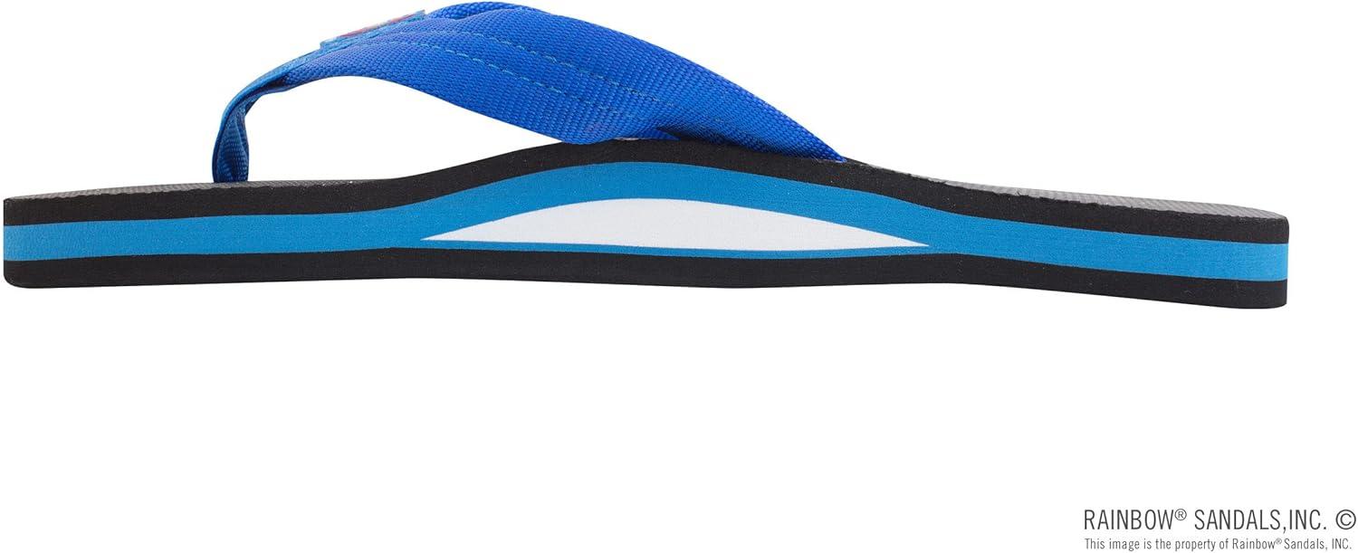 Rainbow Sandals Men’s Single Layer Soft Top 1″ EVA Rubber Filled Nylon Strap(Blue/Black)