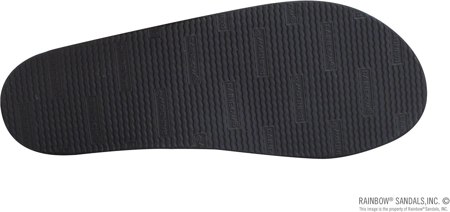 Rainbow Sandals Women’s Single Layer Leather Sandal Narrow Strap(Black)