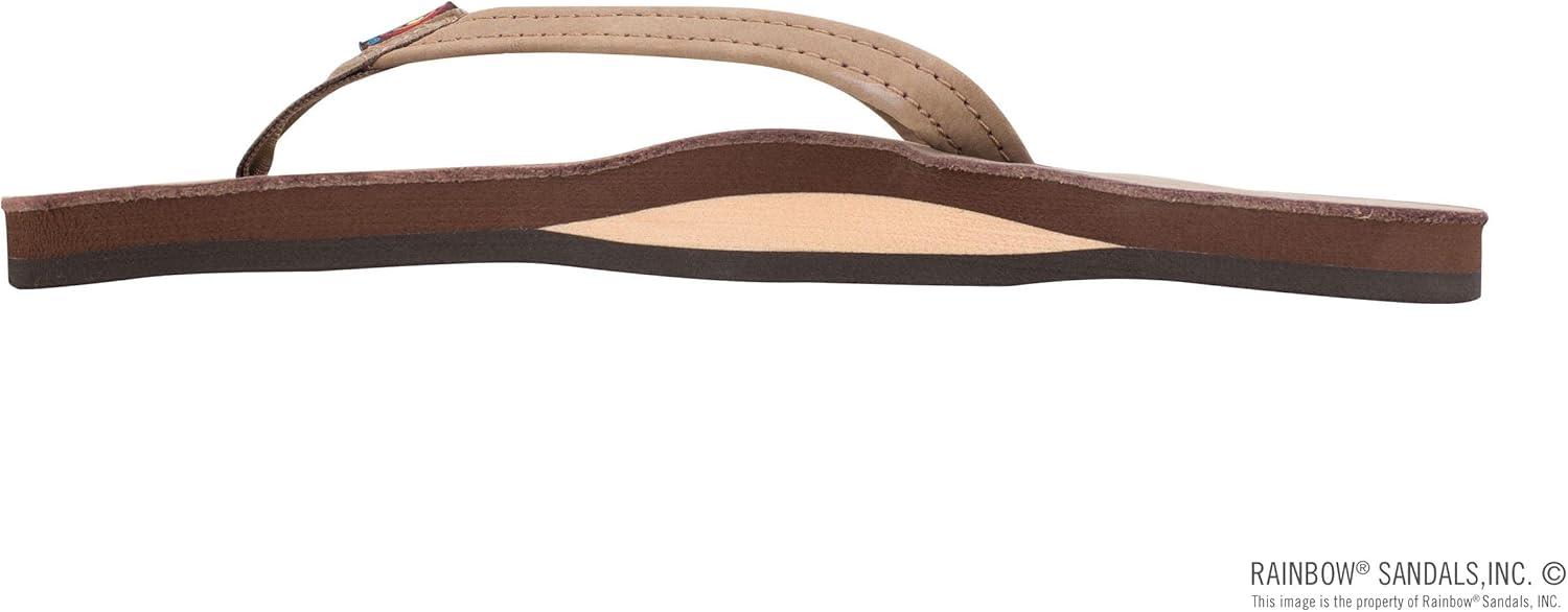 Rainbow Sandals Women’s Single Layer Leather Sandal Narrow Strap(Dark Brown)