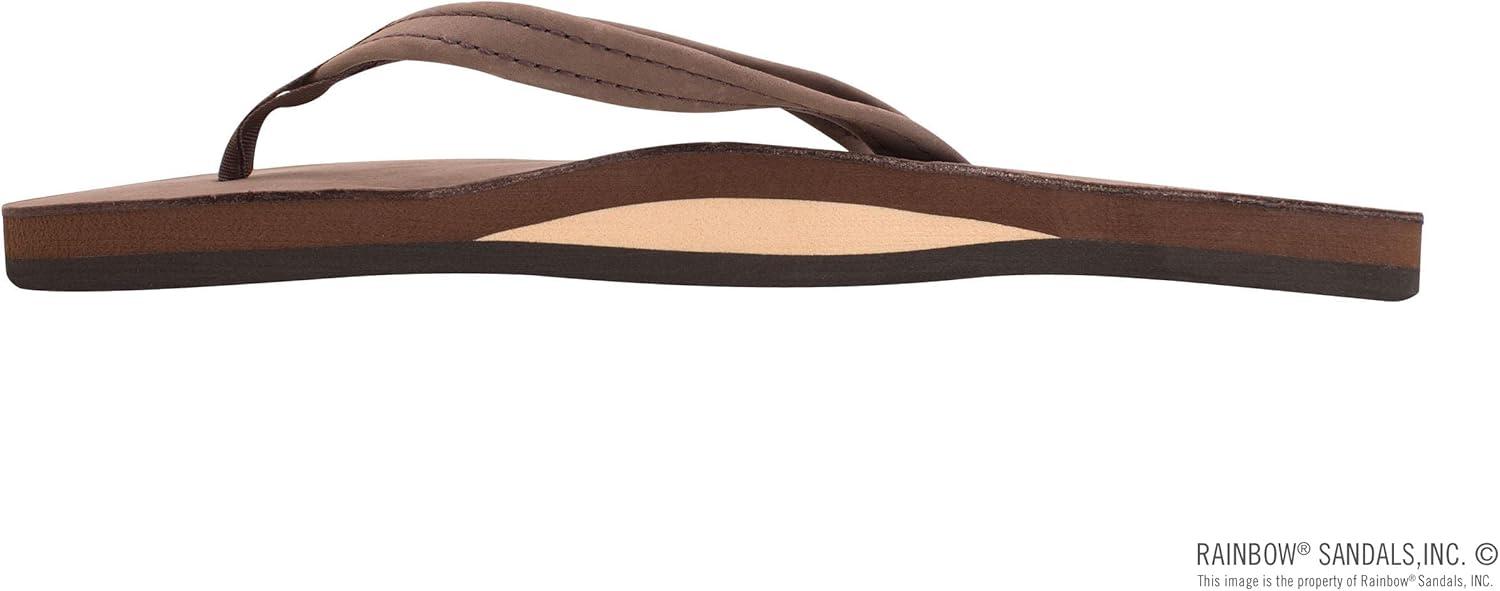Rainbow Sandals Women’s Single Layer Leather Sandal Narrow Strap(Expresso)