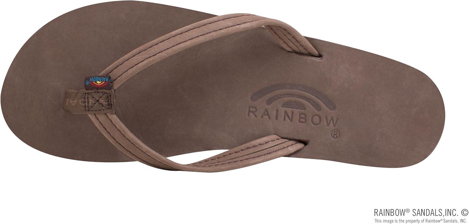 Rainbow Sandals Women’s Single Layer Leather Sandal Narrow Strap(Expresso)