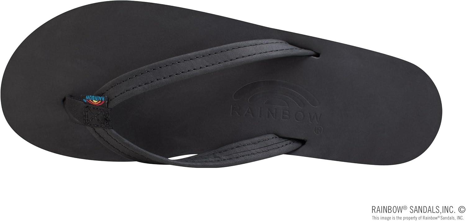 Rainbow Sandals Women’s Single Layer Leather Sandal Narrow Strap(Classic Black)