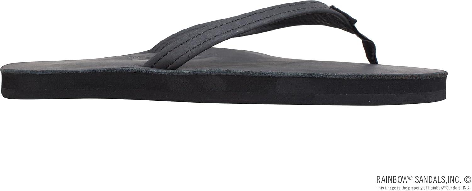 Rainbow Sandals Women’s Single Layer Leather Sandal Narrow Strap(Classic Black)