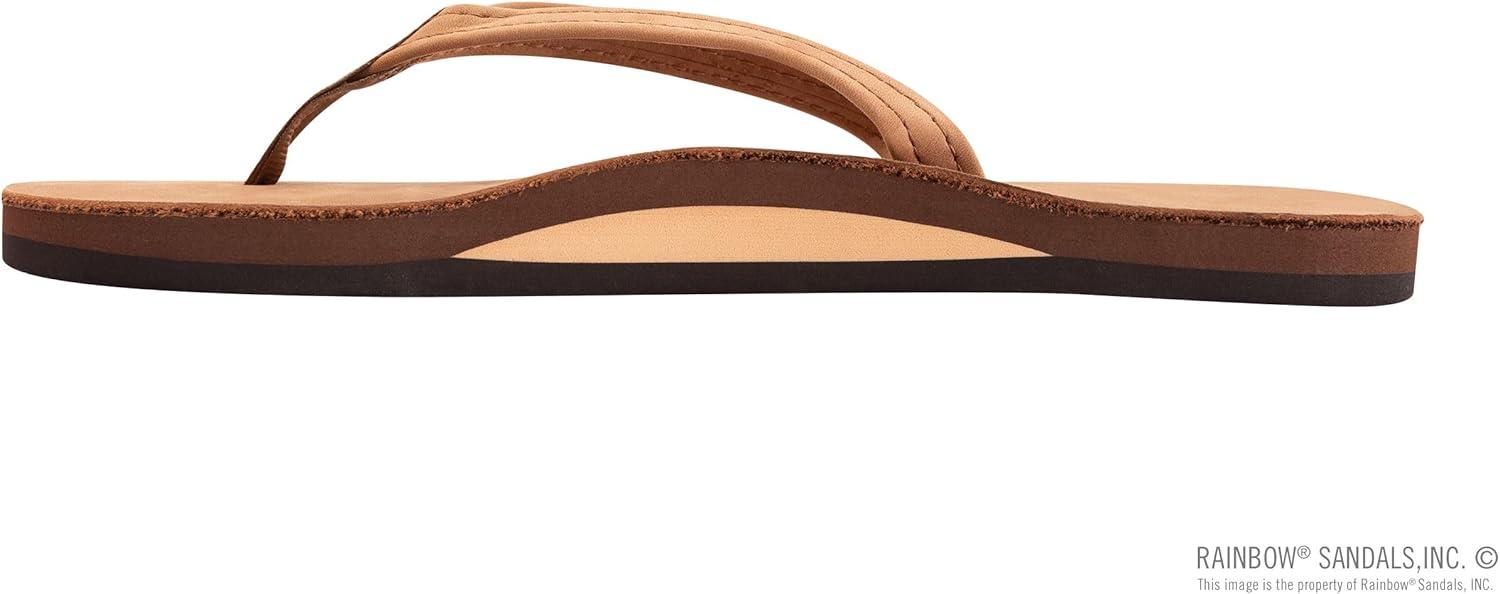 Rainbow Sandals Women’s Single Layer Leather Sandal Narrow Strap(Cinnamon)