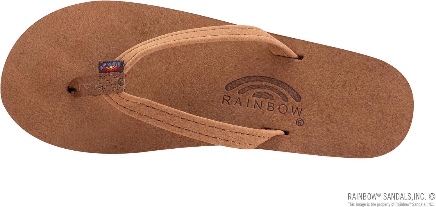 Rainbow Sandals Women’s Single Layer Leather Sandal Narrow Strap(Cinnamon)