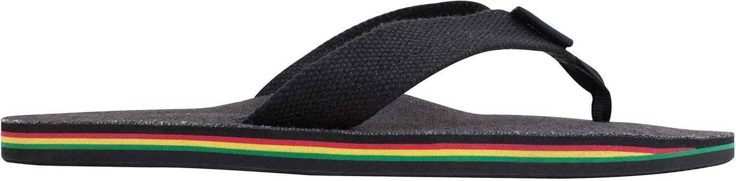 Rainbow Sandals Men’s Hemp(Black/Rasta)