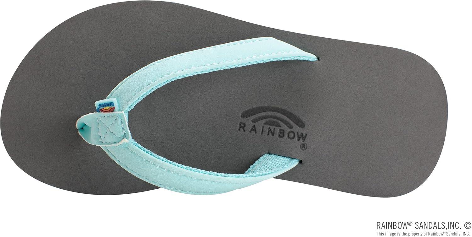 Rainbow Sandals Kid’s Grombow’s Soft Top Rubber w/Neoprene Narrow Strap(Aqua/Grey)