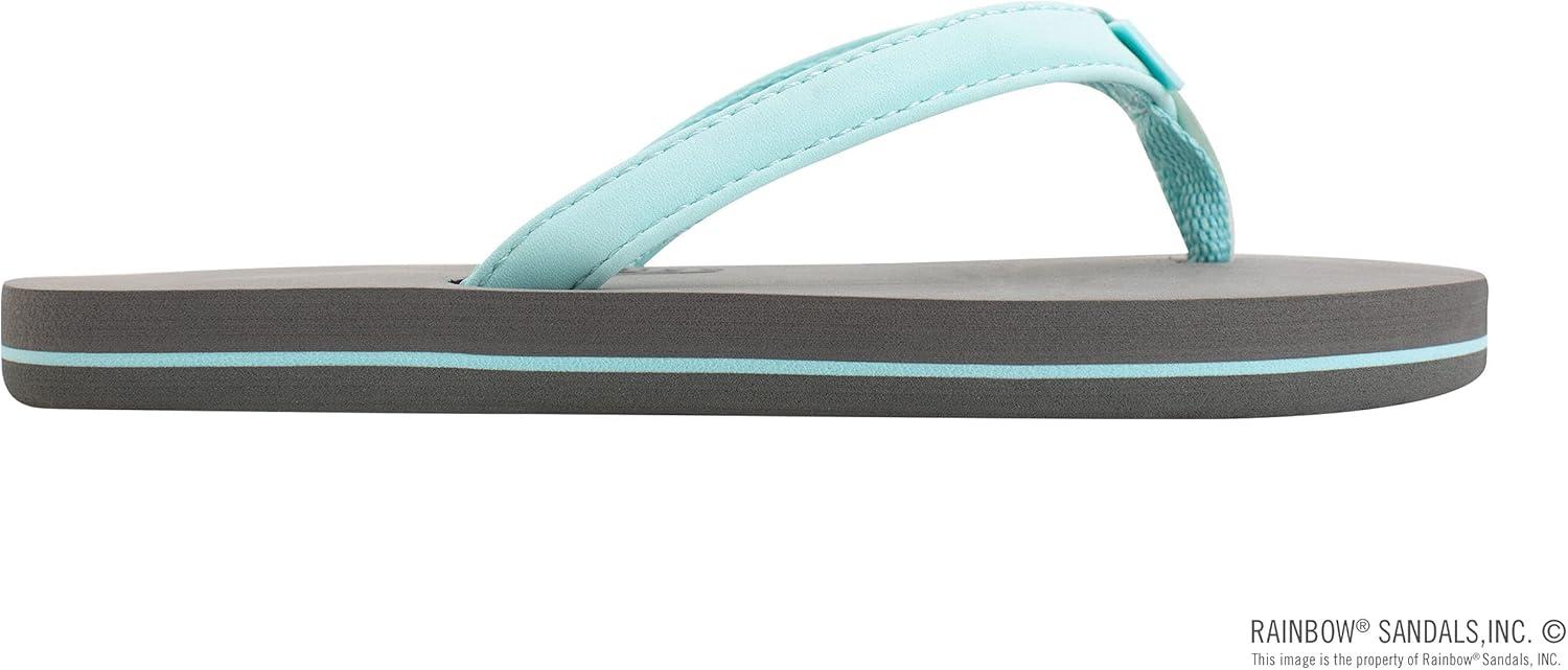 Rainbow Sandals Kid’s Grombow’s Soft Top Rubber w/Neoprene Narrow Strap(Aqua/Grey)