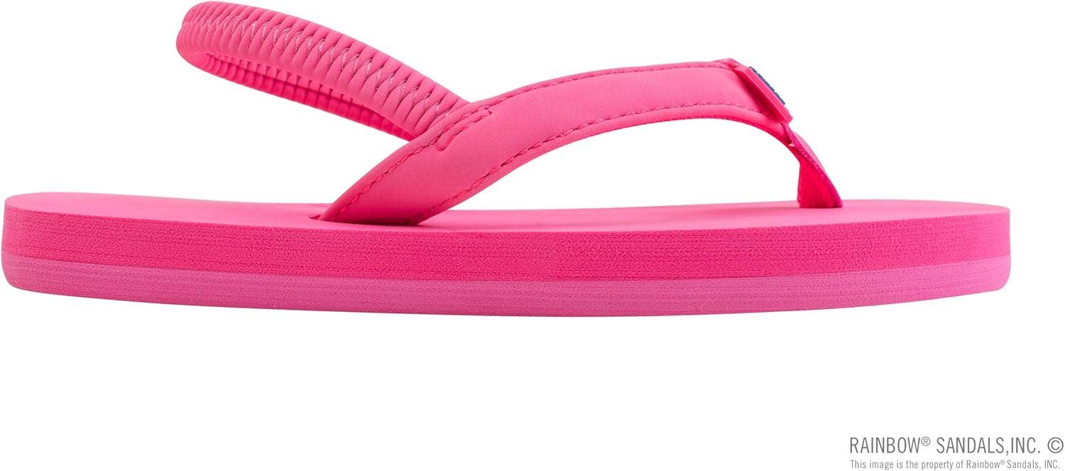 Rainbow Sandals Kid’s Grombow’s Soft Top Rubber w/Neoprene Narrow Strap(Pink With Backstrap)
