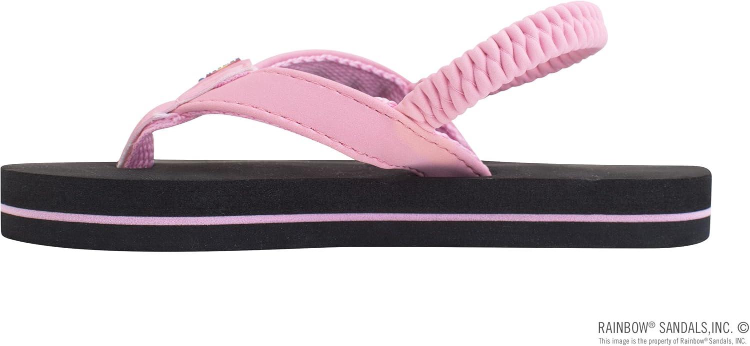 Rainbow Sandals Kid’s Grombow’s Soft Top Rubber w/Neoprene Narrow Strap(Pink/Black With Backstrap)