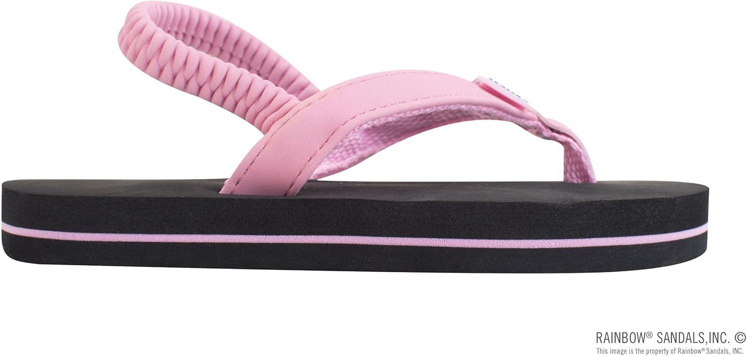 Rainbow Sandals Kid’s Grombow’s Soft Top Rubber w/Neoprene Narrow Strap(Pink/Black With Backstrap)