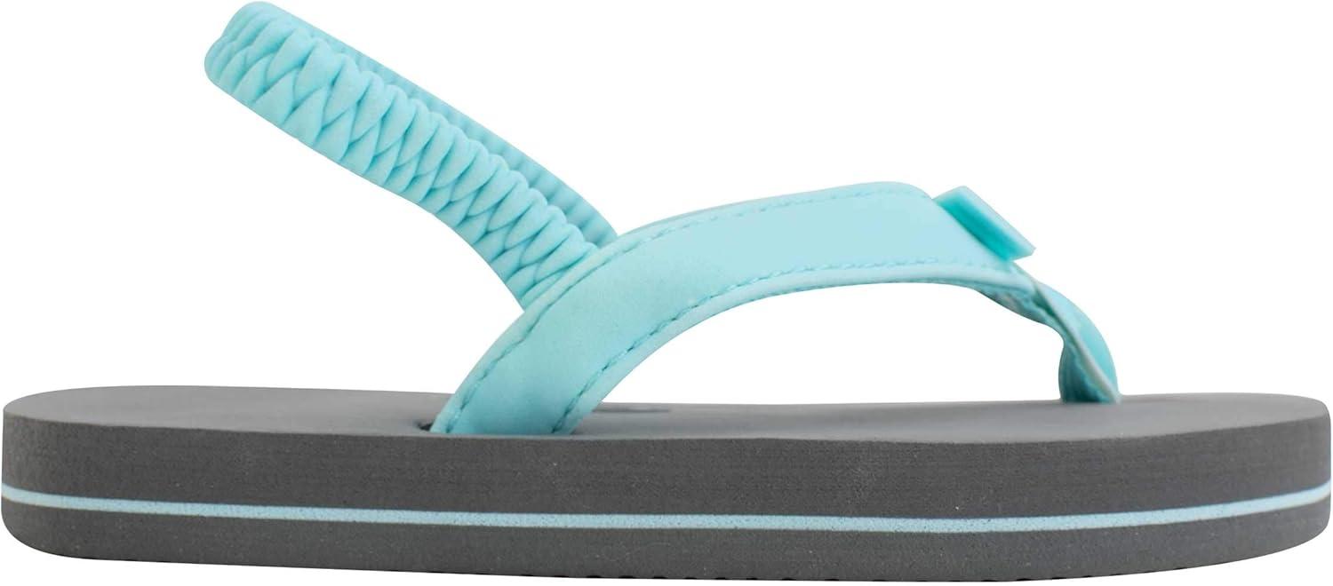 Rainbow Sandals Kid’s Grombow’s Soft Top Rubber w/Neoprene Narrow Strap(Aqua/Grey With Backstrap)